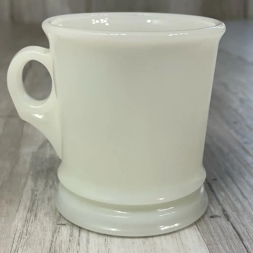 Vintage Avon Milk Glass Shaving Mug 8oz Cup with Train Locomotive Graphic